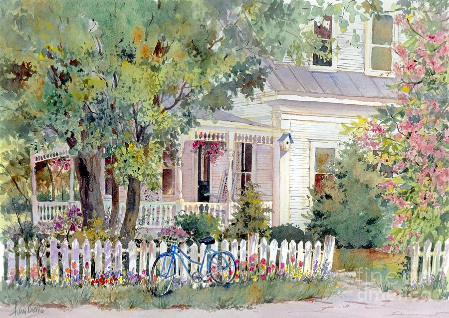 900x637 Village Porch Painting By Sherri Crabtree - Crabtree Painting