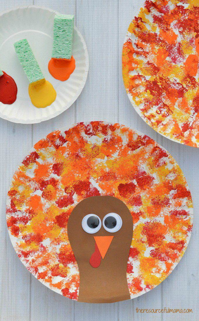 680x1097 Sponge Painted Thanksgiving Turkey Craft Turkey - Craft Painting