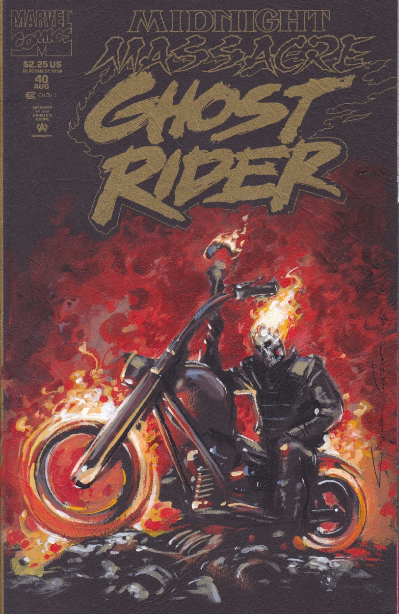 813x1250 Ghost Rider 40 Cover Painting By Clayton Crain, In Steve Nelsen'S - Crain Painting