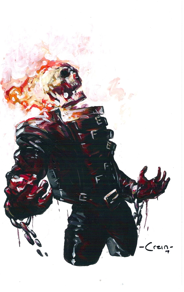 647x1027 Ghost Rider Painting By Clayton Crain, In Malvin V's Pinups - Crain Painting
