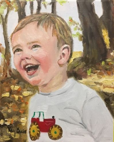 397x495 Portrait Commission Of Garrett By Kay Crain, Painting By Artist - Crain Painting