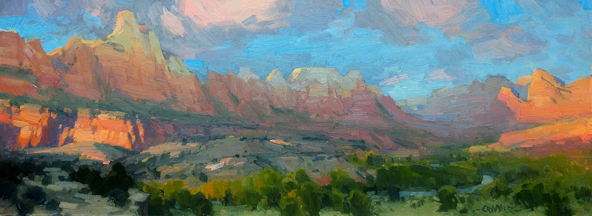 1186x434 Featured Artwork Bill Cramer Presented By Zion National Park - Cramer Painting
