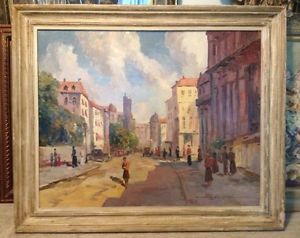 300x238 Oil On Canvas Painting Morning In Paris By Ernest Cramer Later - Cramer Painting