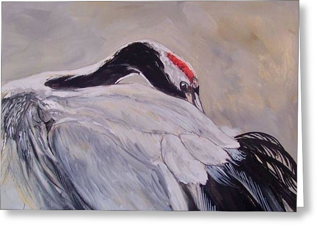 646x470 Crane Bird Painting By Bob Orlin - Crane Bird Painting