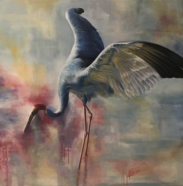 375x381 Crane Birds Paintings For Sale Saatchi Art - Crane Bird Painting