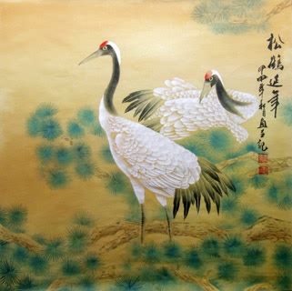 321x320 Chinese Crane Paintings, China Crane Art Scrolls, Pictures, Images - Crane Bird Painting