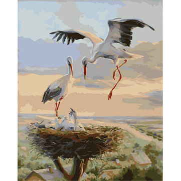 361x361 Crane Diy Oil Painting By Numbers Digital Oil Painting Kits - Crane Painting