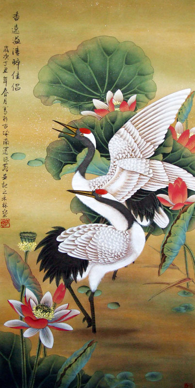 402x800 Chinese Crane Painting 0 4319001, 45cm X X - Crane Painting
