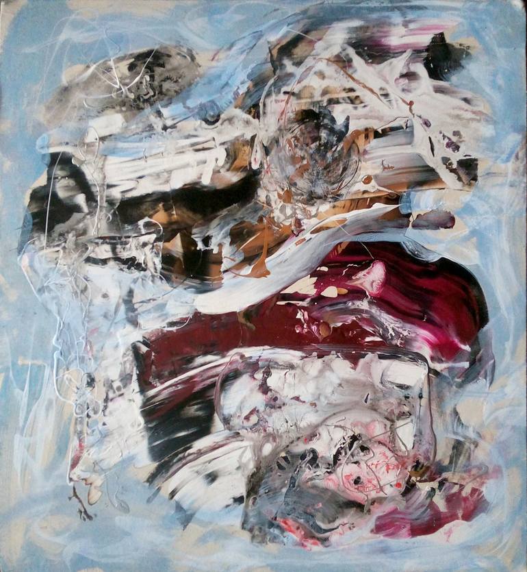 770x835 Saatchi Art Car Crash High In The Mountains, Original Abstract - Crash Painting
