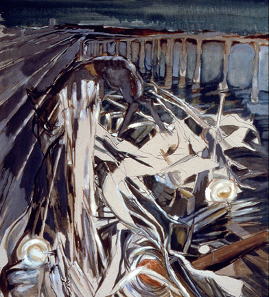 392x432 Train Crash With Wolf Dog - Crash Painting