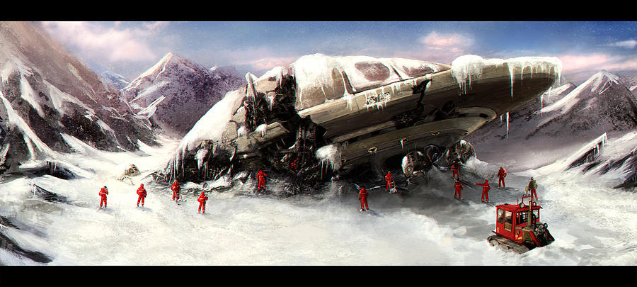 900x405 Ufo Crash Painting By Sans Karans - Crash Painting