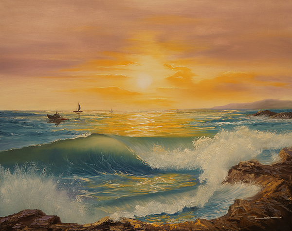 600x474 Crashing Waves 1 Ikenna Chineme Art Online Store Powered By - Crashing Waves Painting