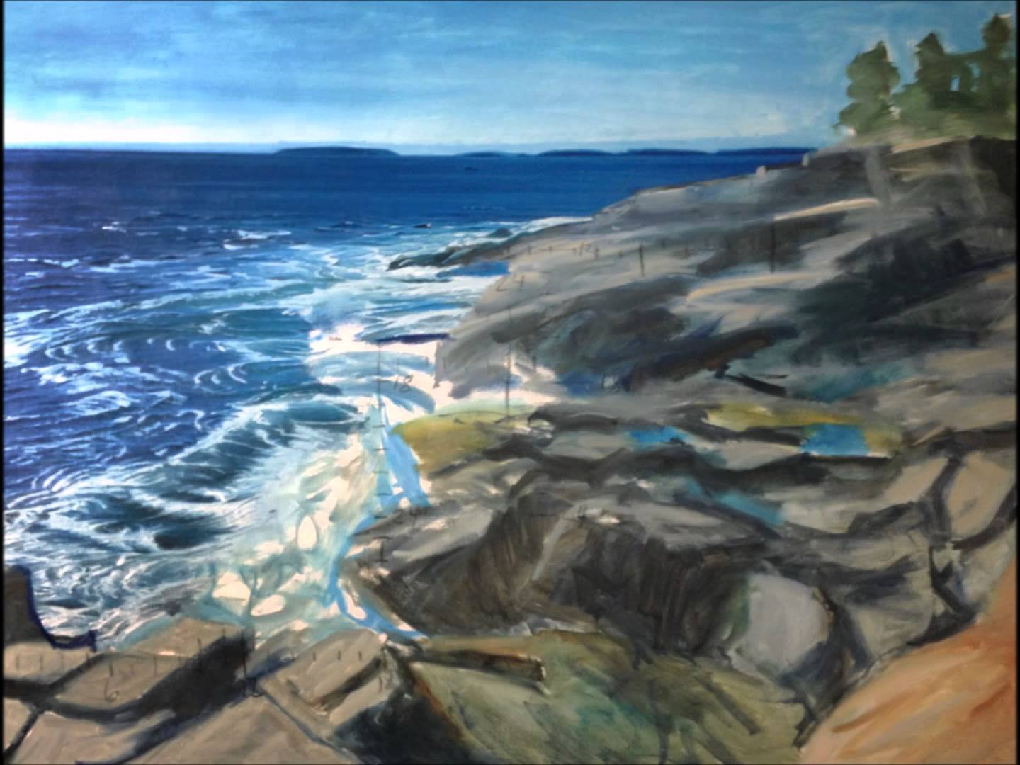 1440x1080 Painting Cliffs And Crashing Waves - Crashing Waves Painting