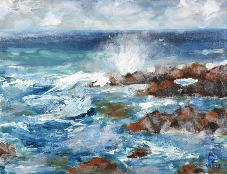 770x590 Saatchi Art Crashing Waves Painting By Walter Fahmy - Crashing Waves Painting