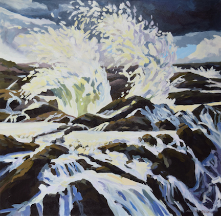 432x422 Waves Crashing - Crashing Waves Painting