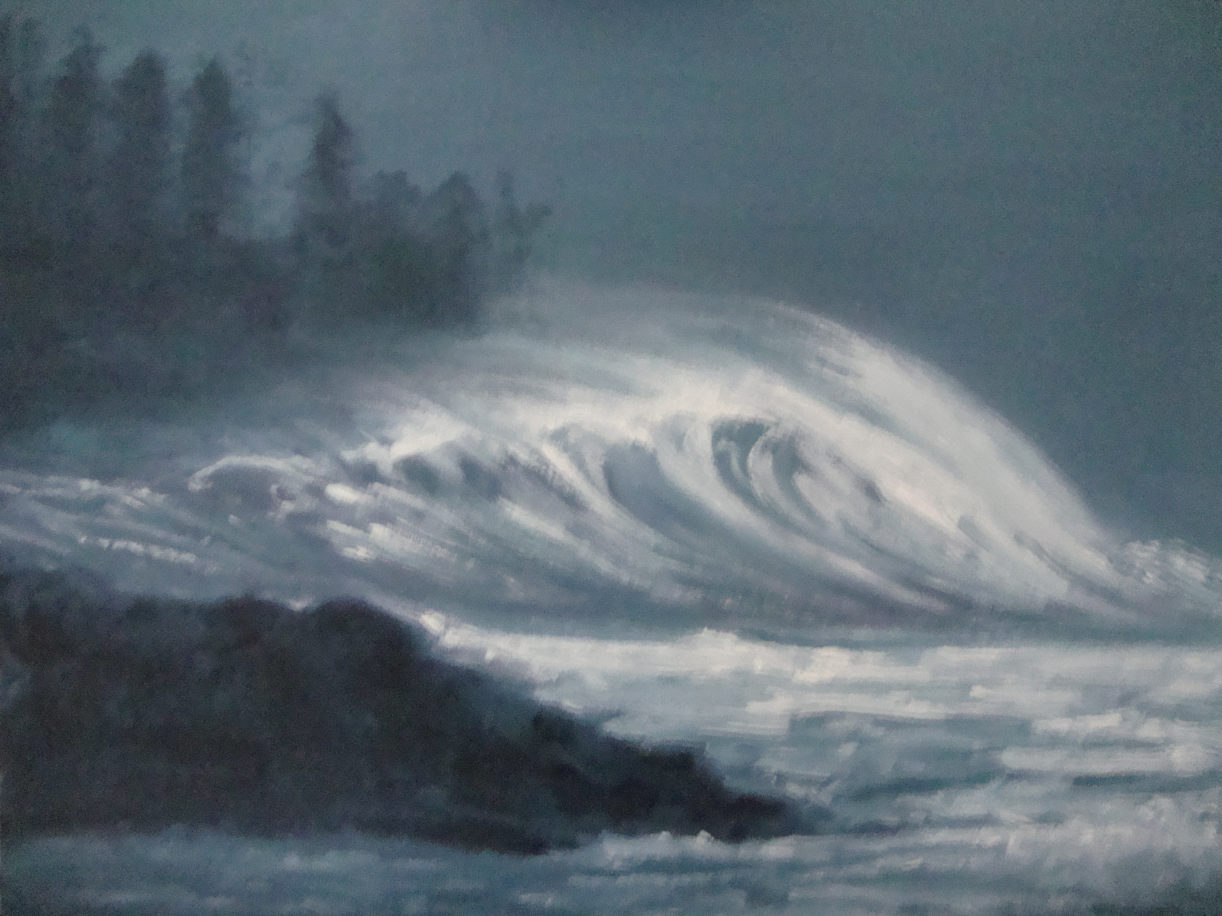 4000x3000 Crashing Waves Painting Landisthompson - Crashing Waves Painting
