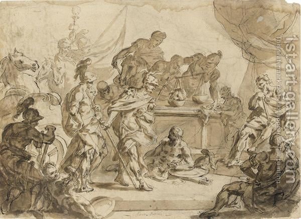 600x438 Scene From Roman History The Weighing Of The Head Of The Tribune - Crassus Painting