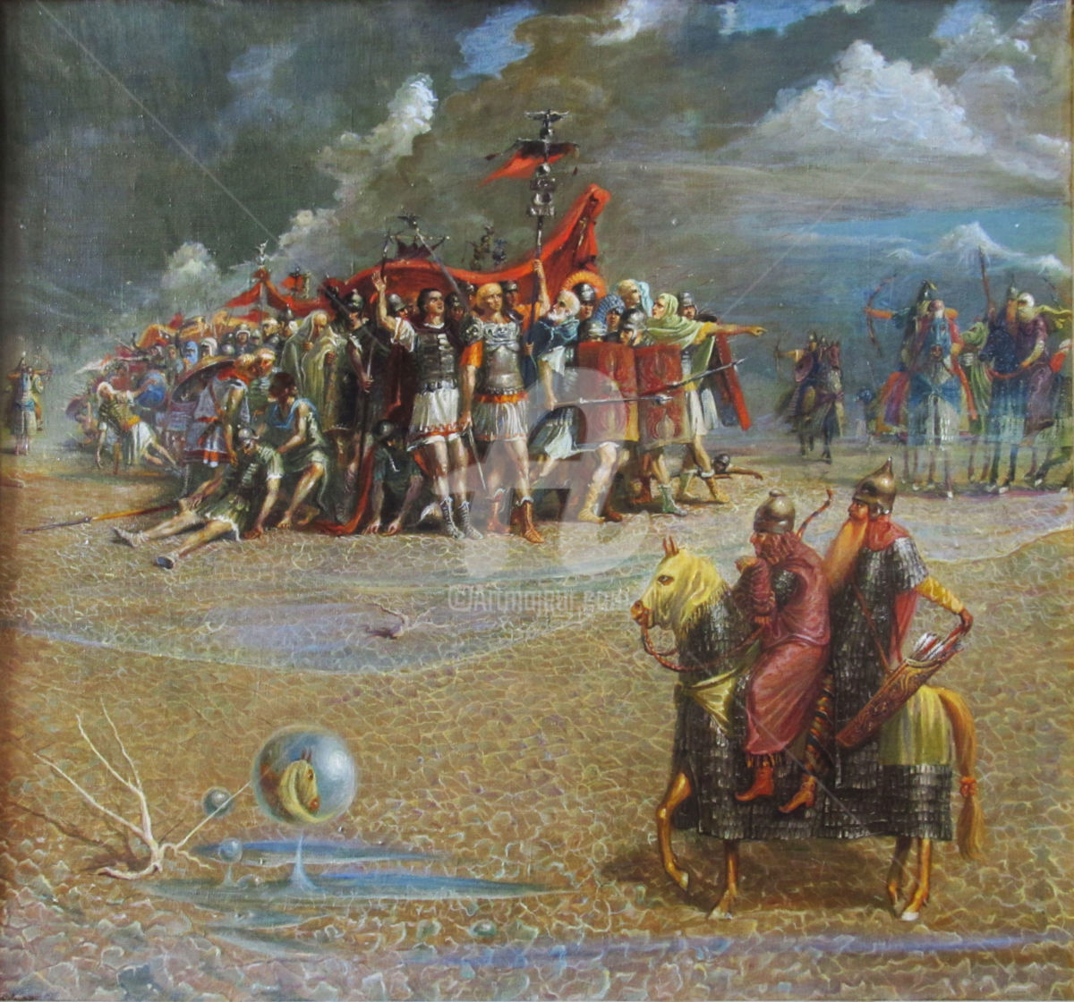 1200x1120 The Parthian Horror (The Death Of The Crassus's Army) (Andrey Vankov) - Crassus Painting