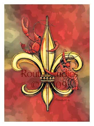 330x441 Crawfish Fleur De Lis - Crawfish Painting