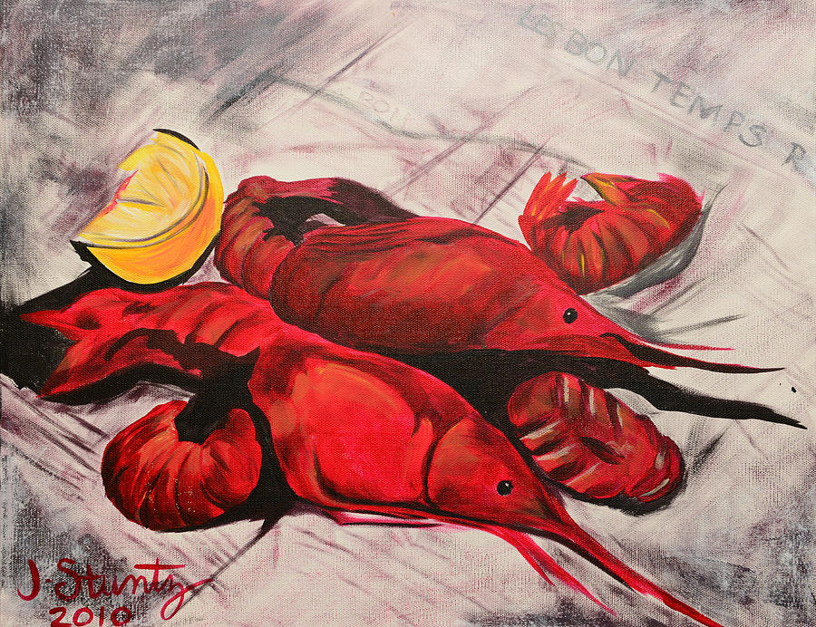 900x692 Crawfish Painting By Jessica Stuntz - Crawfish Painting