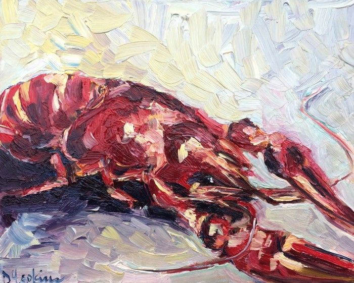 700x561 Crawfish Painting By Louisiana Artist Denise Hopkins Www - Crawfish Painting