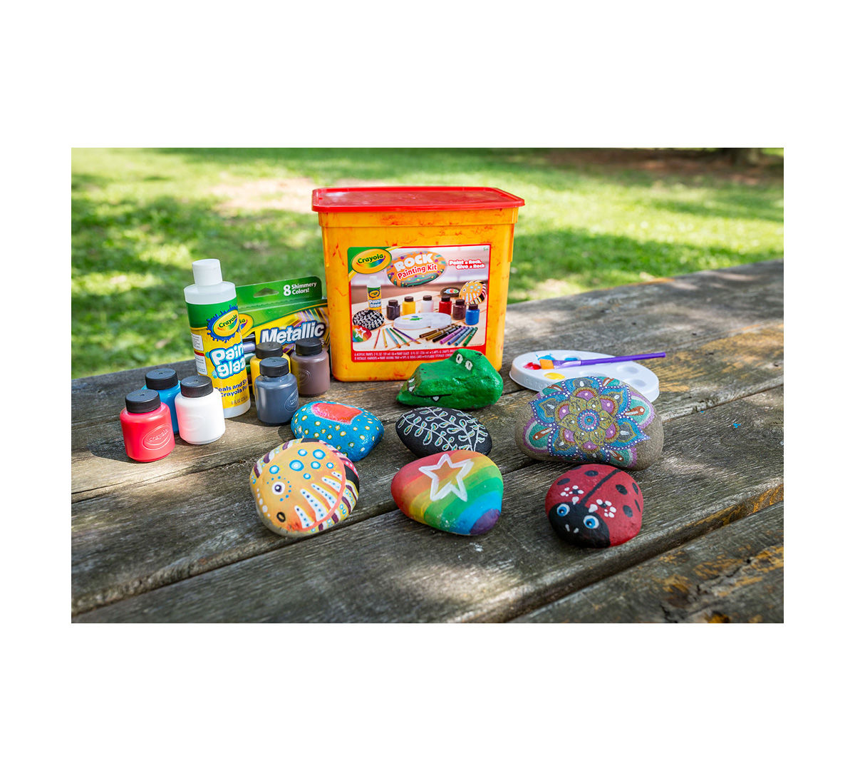 1200x1081 Crayola Rock Painting Kit, With 6 Crayola Kids' Paints 8 Crayola - Crayola Painting