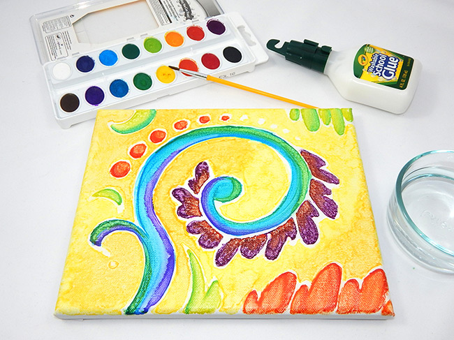 650x487 Glue Resist Painting Craft - Crayola Painting