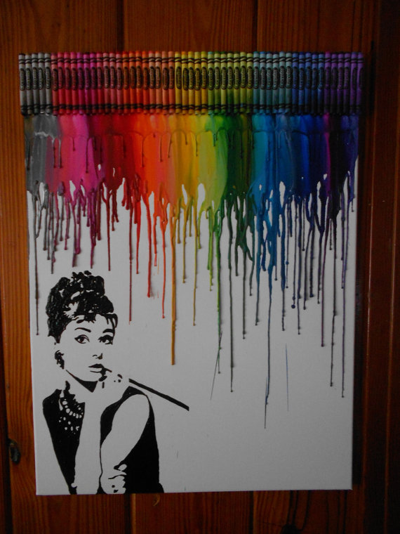 570x760 Audrey Hepburn Inspired Melted Crayon Painting - Crayon Painting