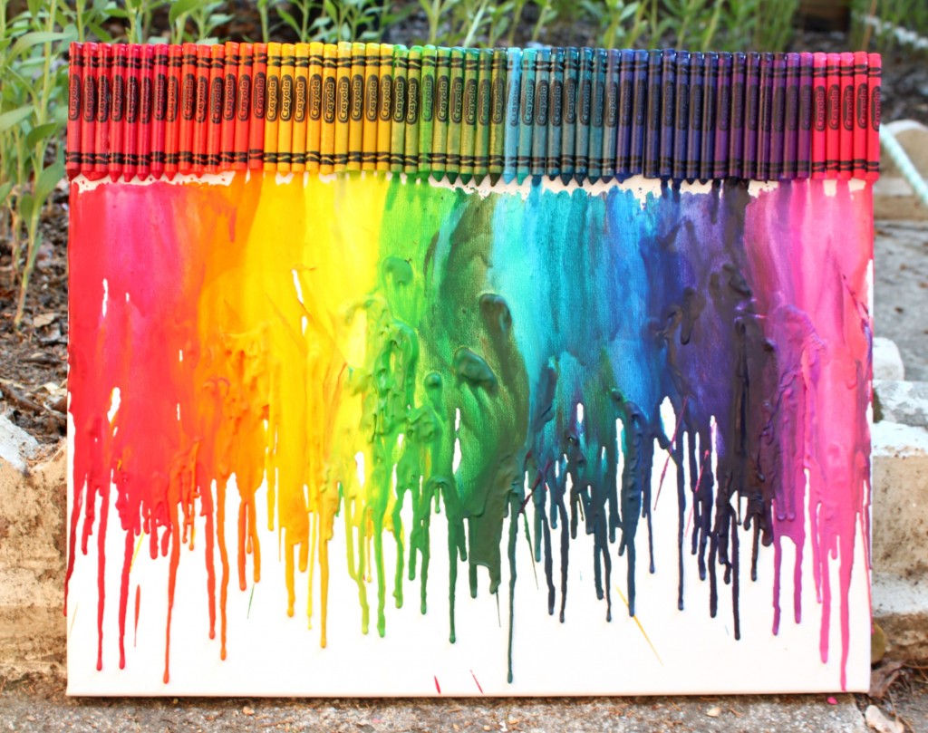 1024x809 How To Make Rainbow Melted Crayon Art - Crayon Painting Images