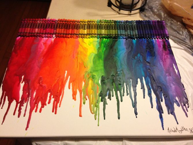670x503 How To Make A Melted Crayon Canvas 5 Steps (With Pictures) - Crayon Painting Images