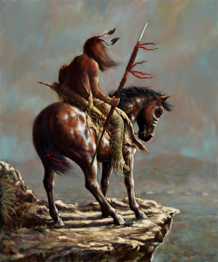 748x900 Crazy Horse Digital Study Painting By Harvie Brown - Crazy Horse Painting