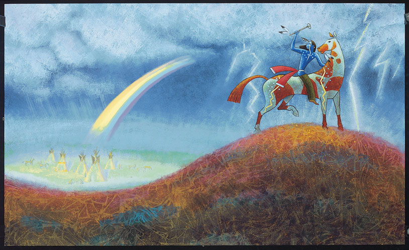 814x499 Picture Books Review Crazy Horse's Vision (2000) - Crazy Horse Painting