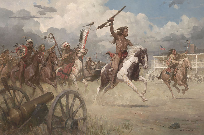 700x462 Z.s. Liang - Crazy Horse Painting