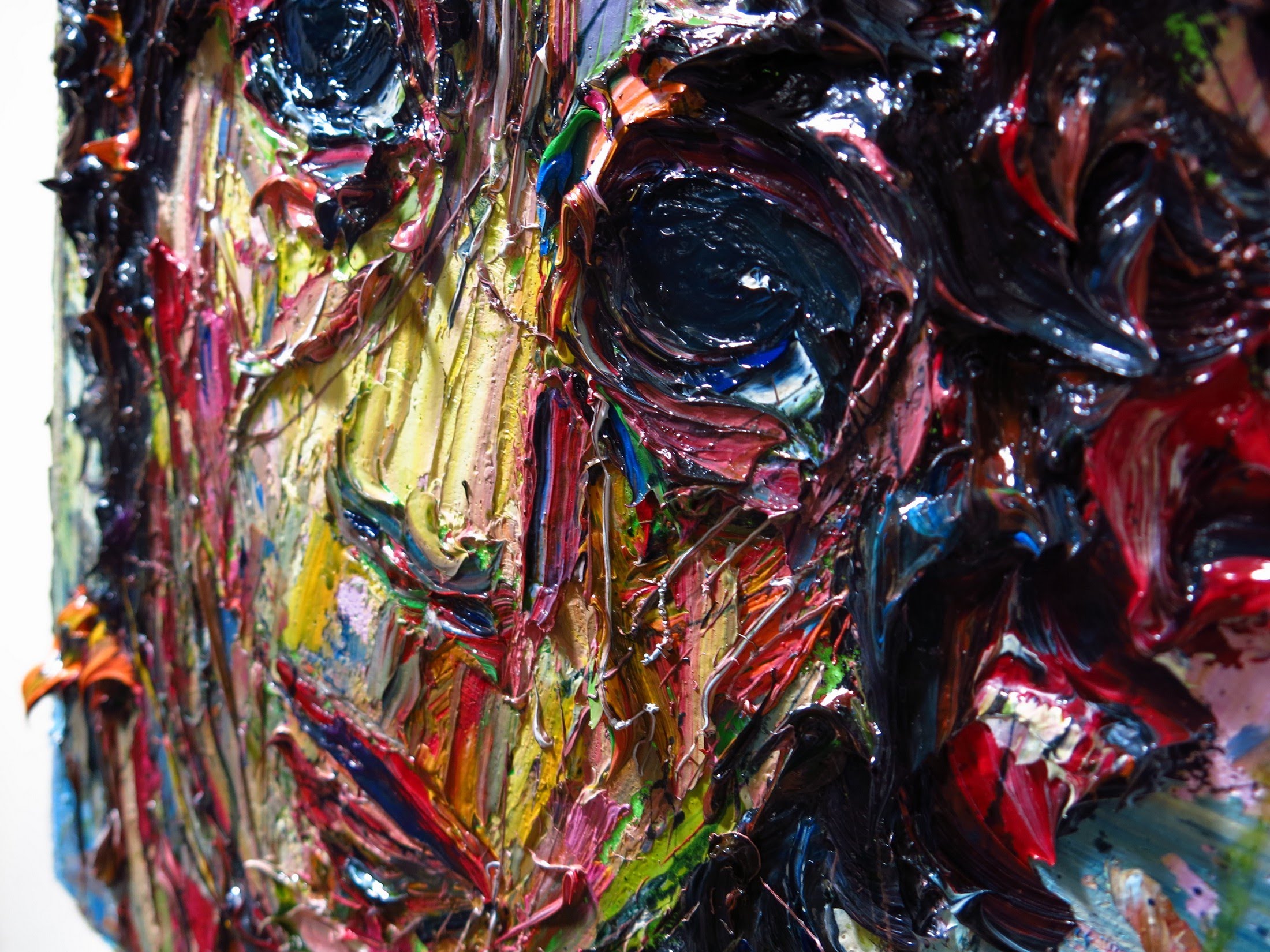 2200x1650 Expressionist Oil Painting X860 Curly Haired Boy Palette Knife - Crazy Painting