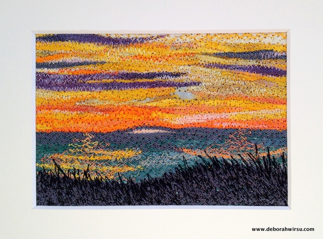 640x474 Thread Sketching In Action No 65 Southern Sunset - Create Painting Online