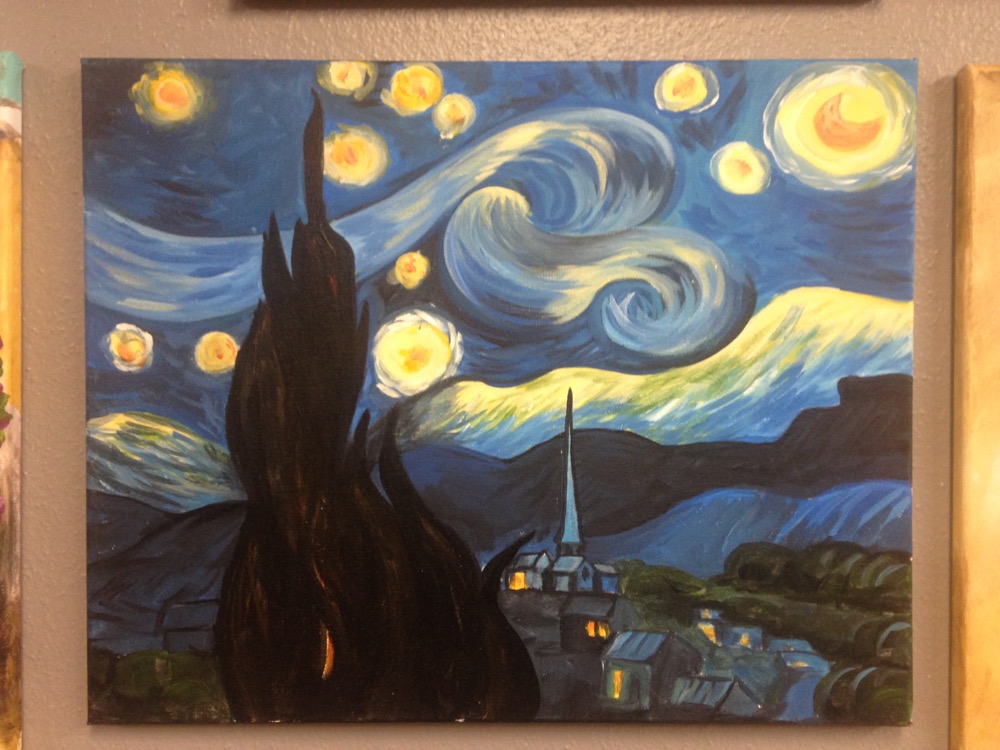 1000x750 Sip And Paint Starry Night - Create Your Own Painting
