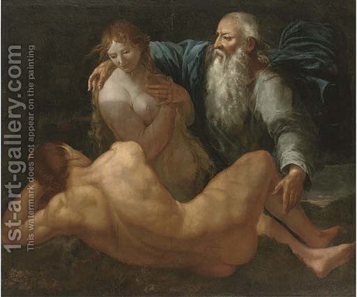 512x425 The Creation Of Adam And Eve (After) Giulio Carpioni Reproduction - Creation Of Adam And Eve Painting