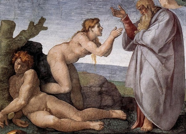 600x433 Michelangelo Buonarroti The Creation Of Eve - Creation Of Adam And Eve Painting