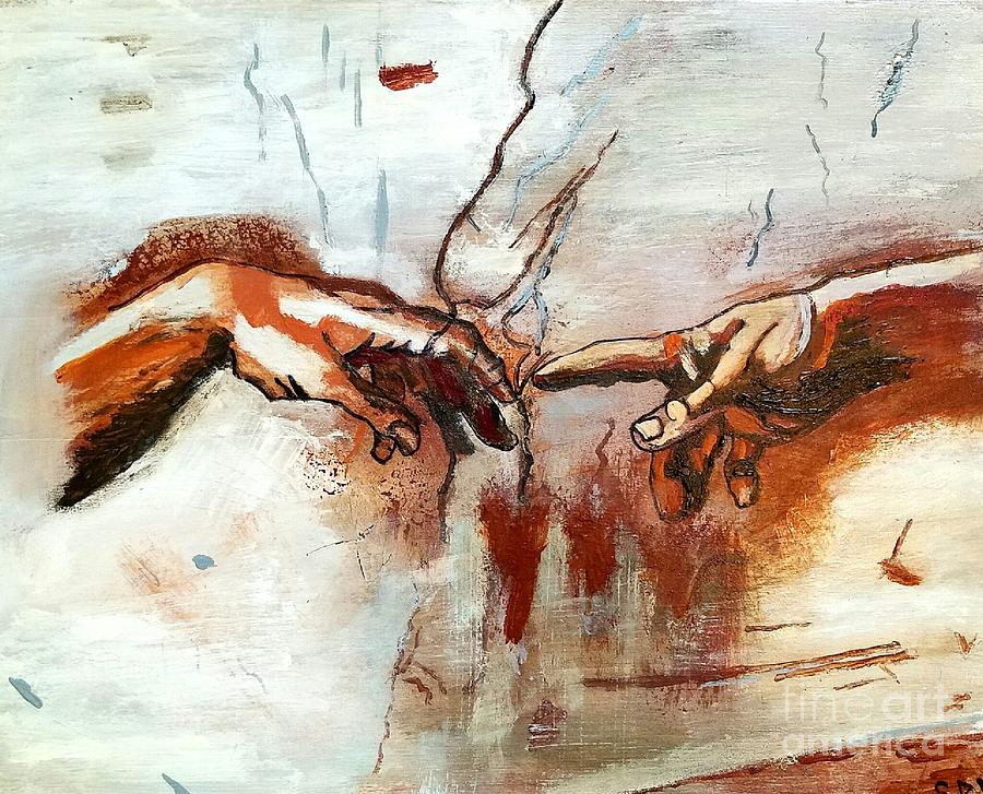 900x727 Michelangelo Creation Of Adam Painting By Scott D Van Osdol - Creation Of Adam Painting