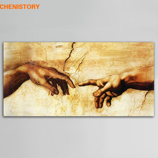 640x640 Unframed Cotton Creation Of Adam By Michelangelo Print Painting - Creation Of Adam Painting