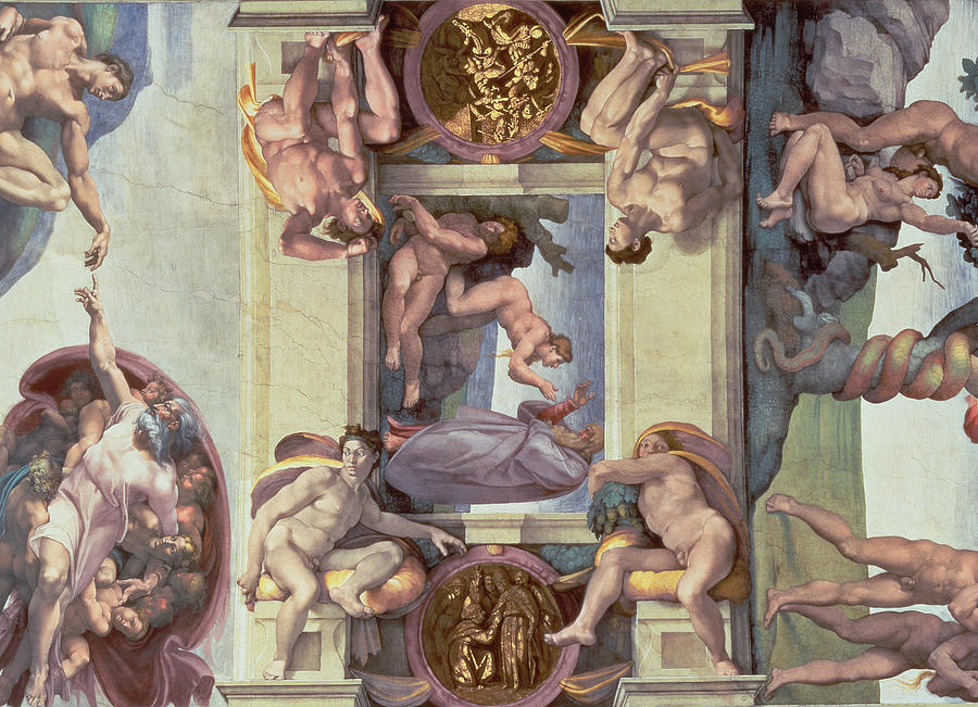 900x651 Sistine Chapel Ceiling 1508 12 The Creation Of Eve, 1510 Fresco - Creation Of Eve Painting