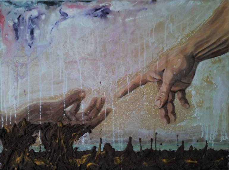 770x573 Saatchi Art Africa. The Creation Of Man. Painting By Pablo - Creation Of Man Painting