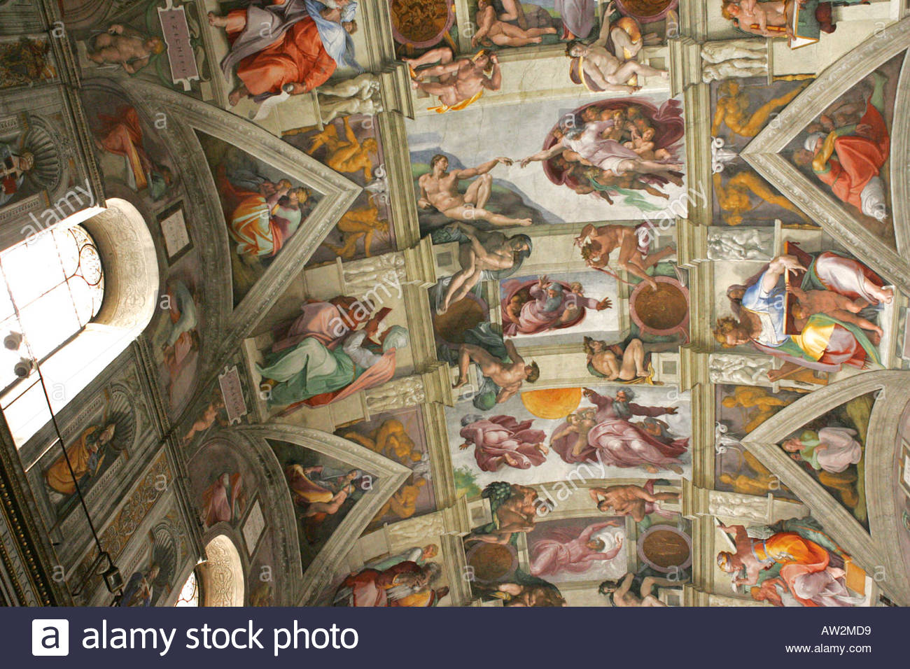 1300x956 High Windows In The World Famous Sistine Chapel Provide Natural - Creation Of The World Painting