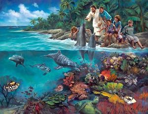 300x232 Nathan Greene The Lord God Made Them All 16x20 Jesus Children - Creation Painting