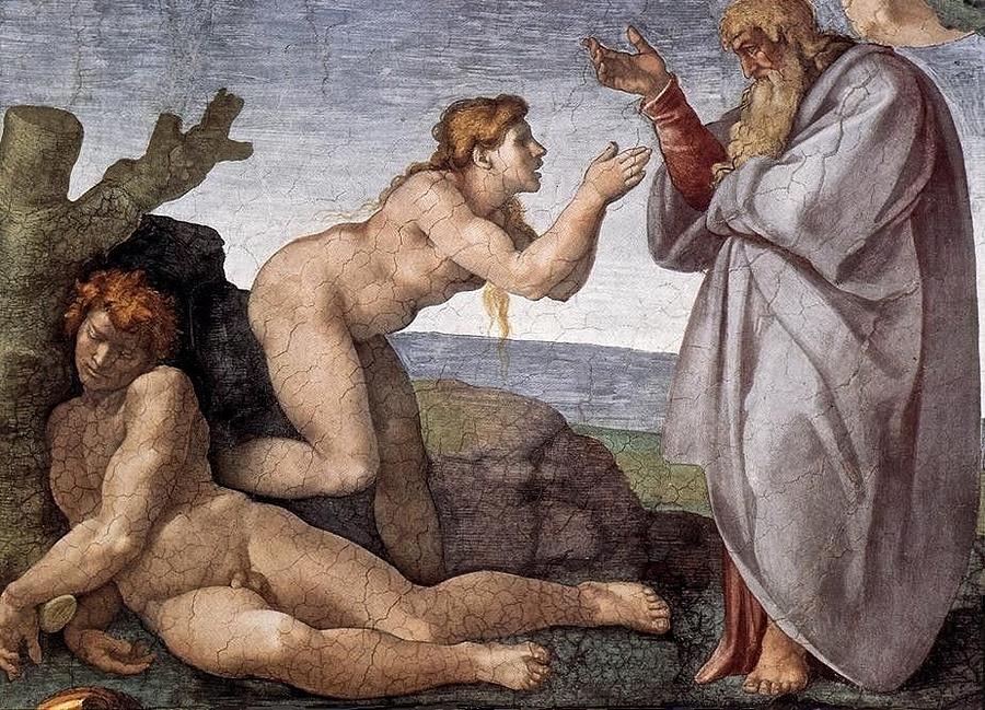 900x649 Creation Of Eve Painting By Michelangelo Buonarroti - Creation Painting