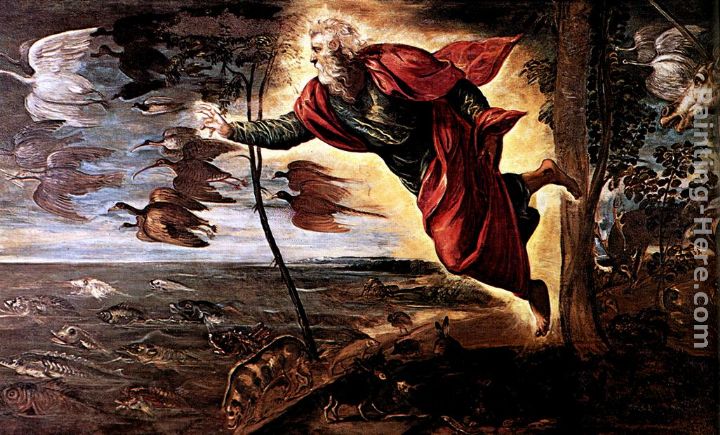 720x435 Jacopo Robusti Tintoretto Creation Of The Animals Painting Anysize - Creation Painting
