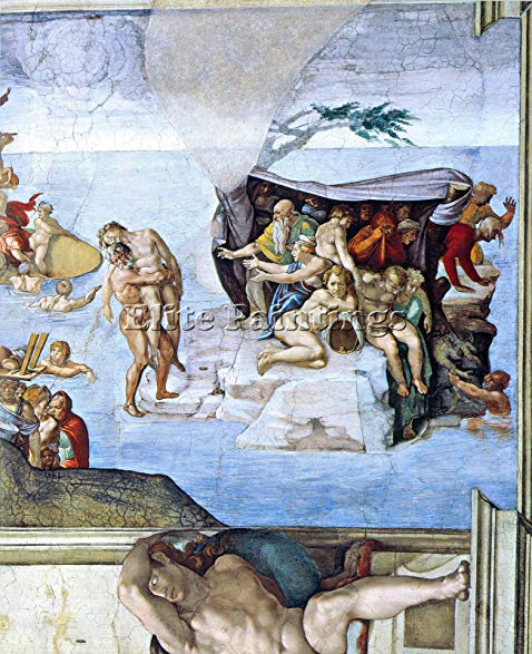 478x587 Creation Story The Deluge By Michelangelo Artist - Creation Story Painting