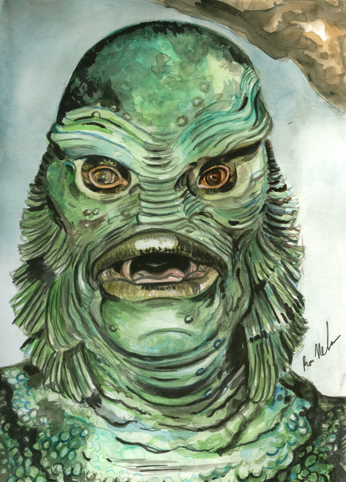 707x983 Creature From The Black Lagoon Painting The Shock Chamber - Creature From The Black Lagoon Painting