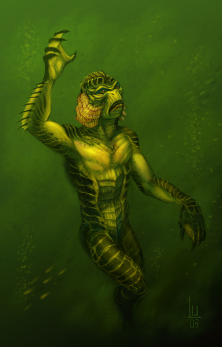 448x700 Creature From The Black Lagoon By Luvazquez - Creature From The Black Lagoon Painting