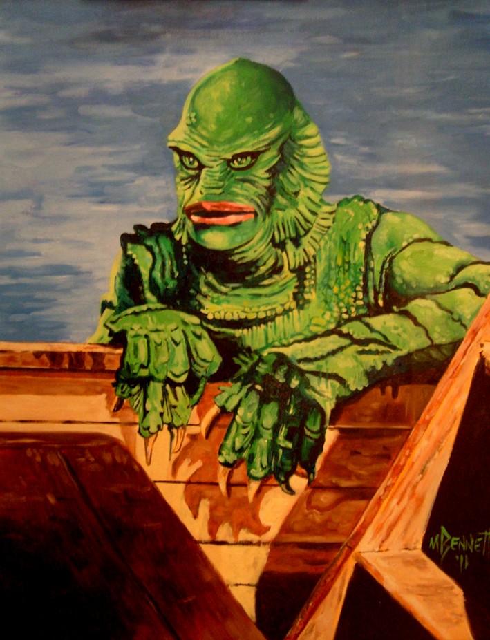 709x926 Peel The Paint The Creature From The Black Lagoon - Creature From The Black Lagoon Painting